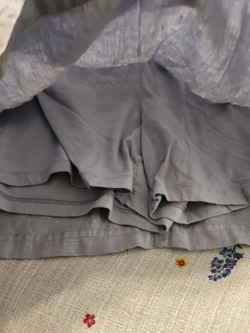 Ellen Tracy Pale Blue Elastic-Waist Skirt - Picture 3 of 5